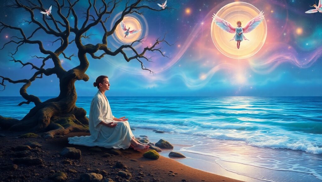 Mystical Ocean of Spiritual Harmony – free AI stock image