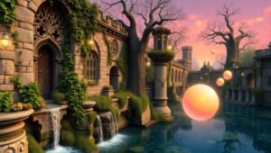 Nature and Architecture in Harmony – free AI stock image