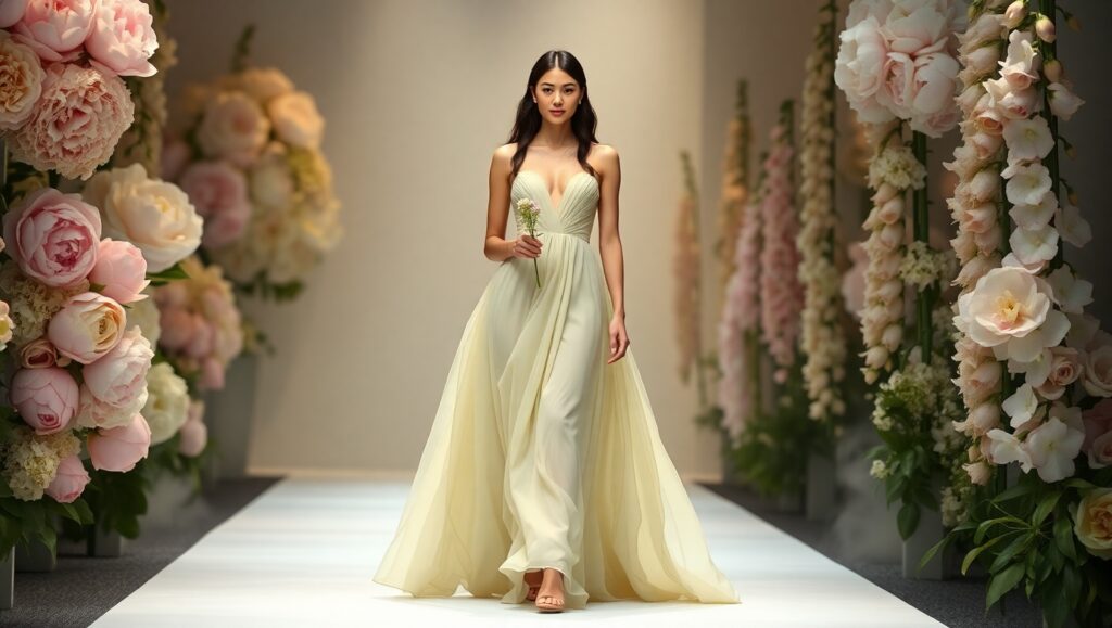Nature-Inspired Runway Elegance – free AI stock image