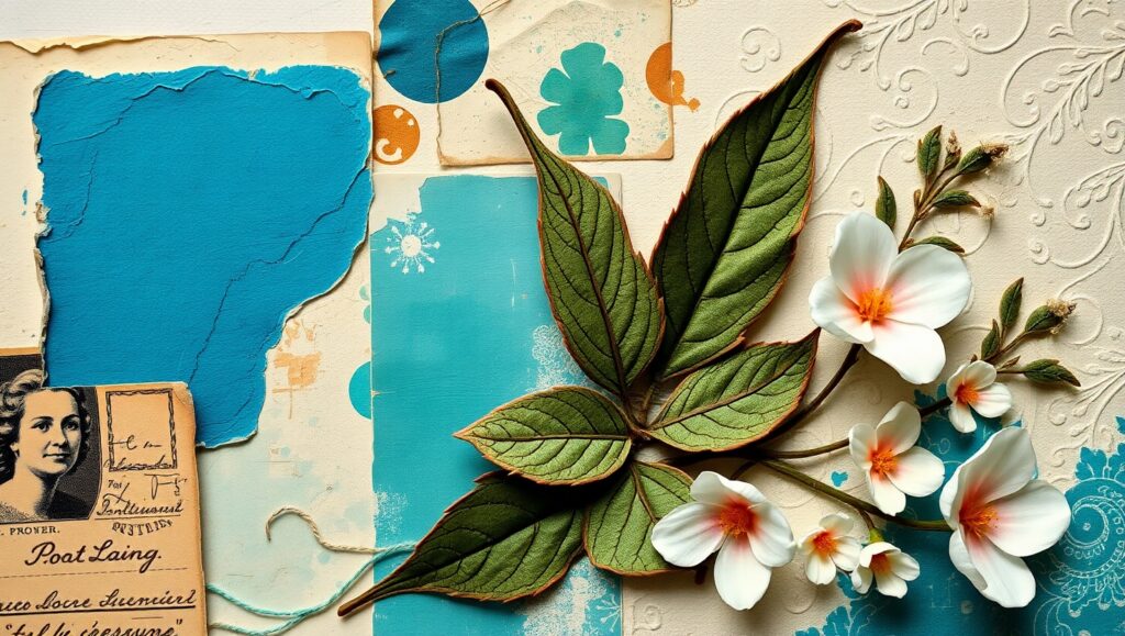 Nature-Inspired Vintage Collage Artwork – free AI stock image