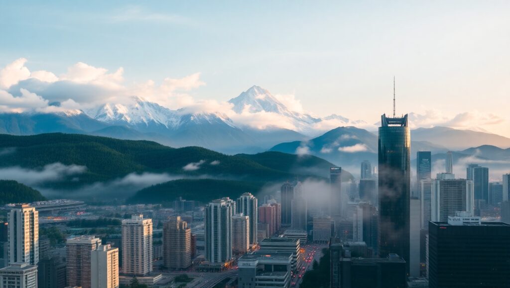 Nature Meets City: A Double Exposure – free AI stock image