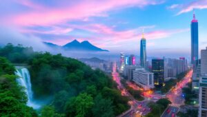 Nature Meets City in Double Exposure – free AI stock image