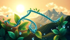 Nature Meets Molecular Structure – free AI stock image