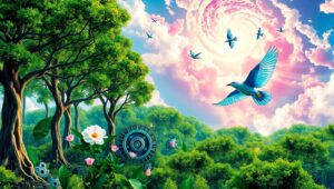 Nature Meets Technology in Collage PHk – free AI stock image