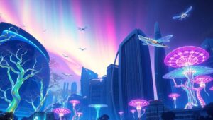 Nature Meets Technology in Futuristic – free AI stock image
