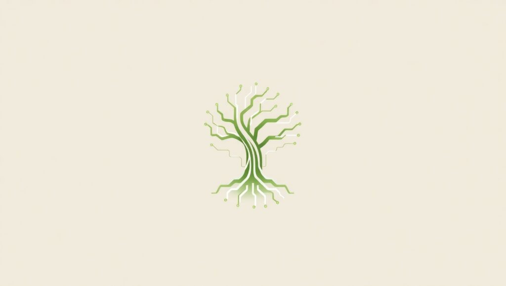 Nature Meets Technology Logo Design XN5 – free AI stock image