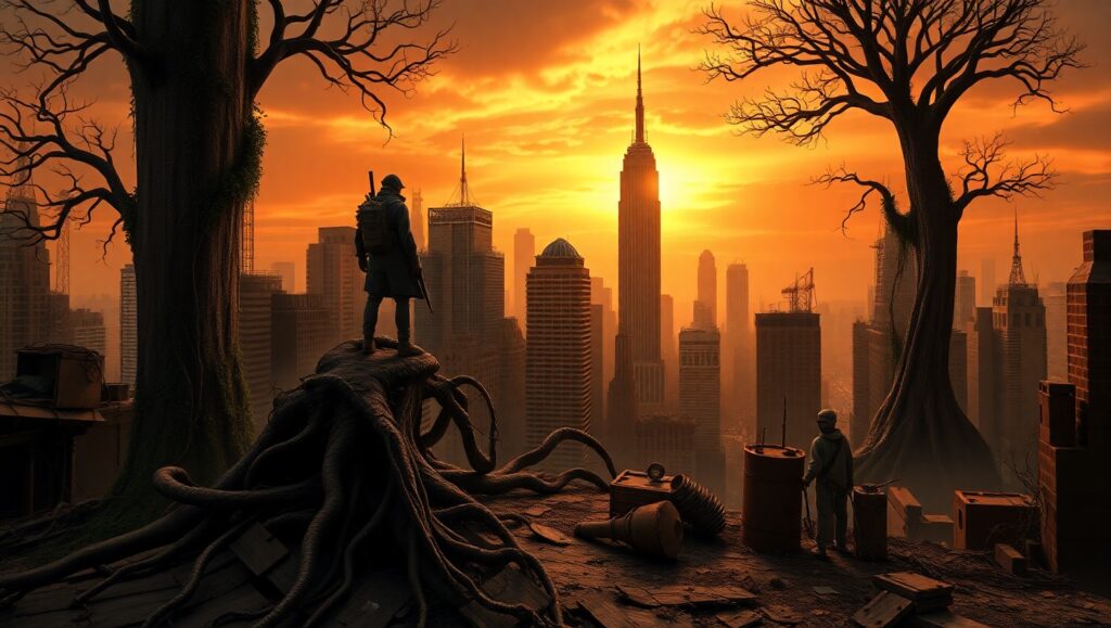 Nature Reclaims a Broken City – free AI stock image