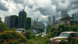Nature Reclaims a Forgotten City axO – free AI stock image