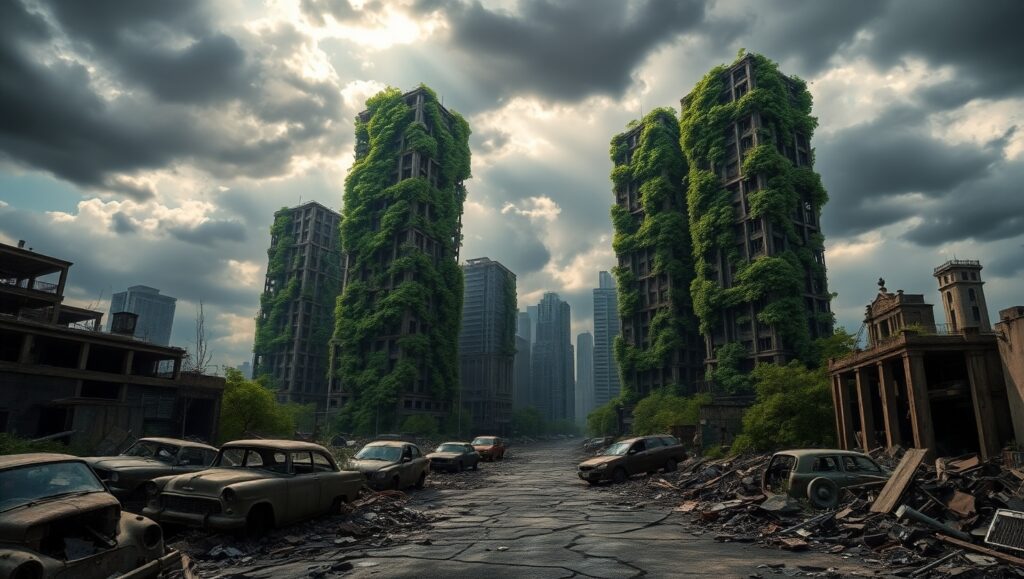 Nature Reclaims a Lost City S4F – free AI stock image