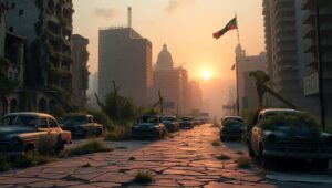 Nature Reclaims the Urban Jungle baf – free AI stock image