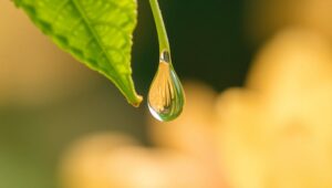 Nature’s Detail: Raindrop Reflection – free AI stock image