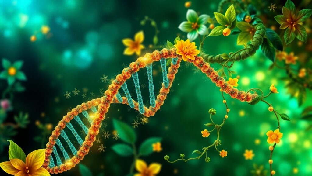 Nature’s DNA: Helix of Life – free AI stock image