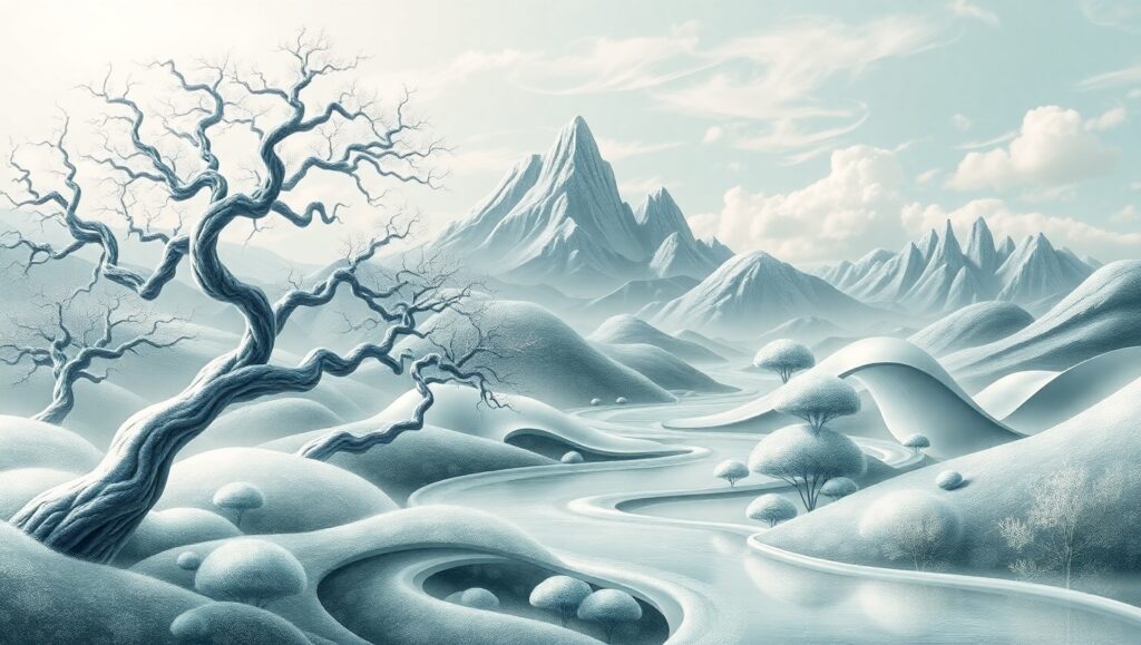Nature’s Fluid Forms and Landscapes – free AI stock image