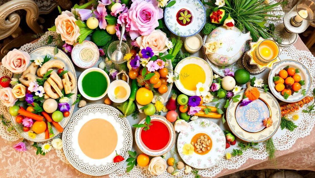Nature’s Palette: Gourmet Plating Artistry – free AI stock image
