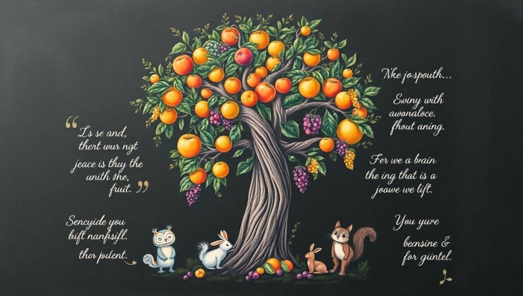 Nature’s Playful Chalkboard Delight – free AI stock image