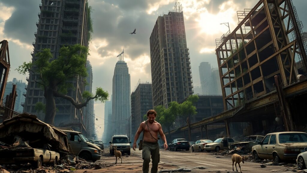 Nature’s Reclamation of a Fallen City – free AI stock image
