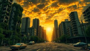 Nature’s Reclamation of Urban Ruins iNV – free AI stock image
