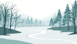 Nature’s Serenity in Line – free AI stock image