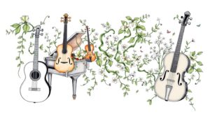 Nature’s Symphony in Line – free AI stock image