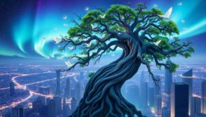 Nature’s Triumph Over Urban Sprawl – free AI stock image