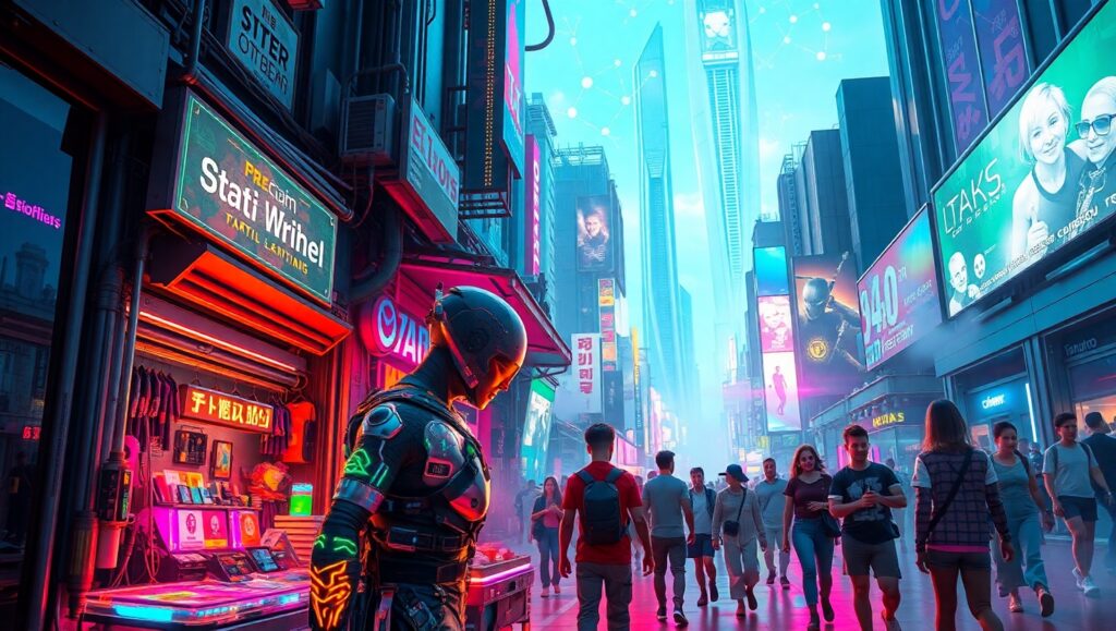 Neon Alleyways of the Future – free AI stock image