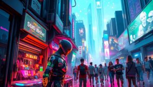 Neon Alleyways of the Future – free AI stock image