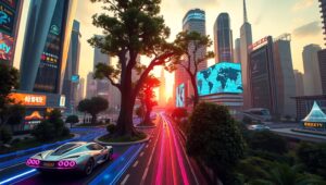 Neon City: A Future Unfolds – free AI stock image
