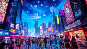 Neon Dream Cityscape – free AI stock image