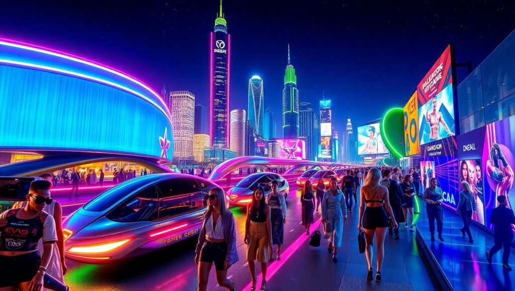 Neon Dream Cityscape at Night – free AI stock image