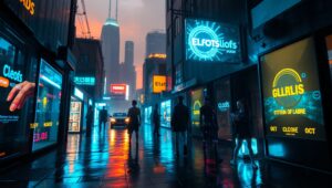 Neon Dreams in a Cyber – free AI stock image