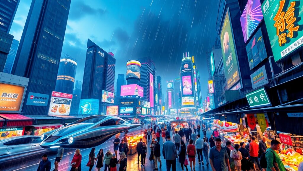 Neon Dreams in a Cyberpunk City gu9 – free AI stock image