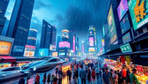 Neon Dreams in a Cyberpunk City gu9 – free AI stock image
