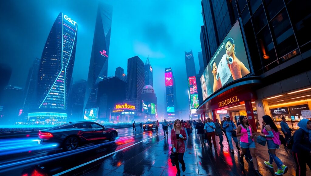 Neon Dreams in a Futuristic City – free AI stock image