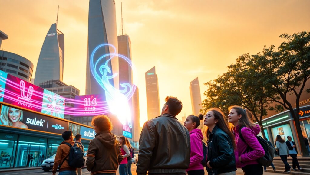Neon Dreams in a Futuristic City dL5 – free AI stock image
