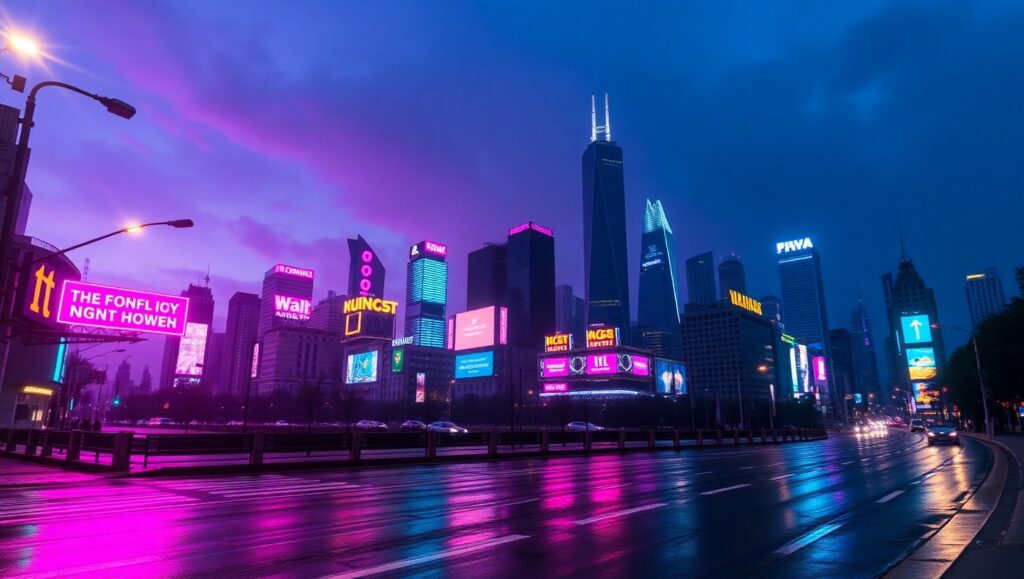 Neon Dreams in the – free AI stock image