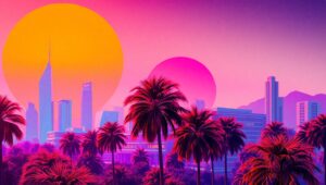 Neon Dreams in Vaporwave Style 9EJ – free AI stock image