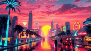 Neon Dreams of a Cyber – free AI stock image