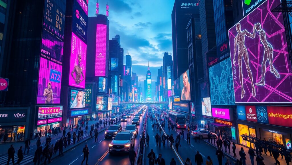 Neon Dreams of a Cyber Future – free AI stock image