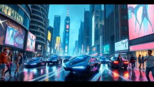 Neon Dreams of a Cyberpunk City – free AI stock image