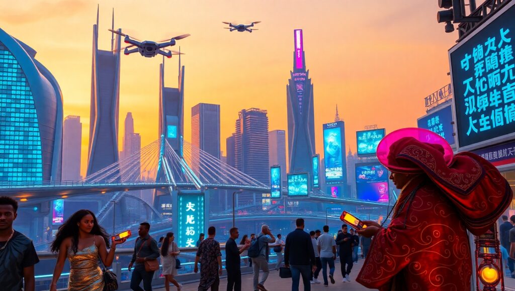 Neon Dreams of a Cyberpunk City K95 – free AI stock image