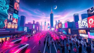 Neon Dreams of a Futuristic City mAG – free AI stock image