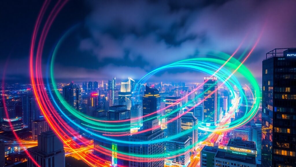 Neon Dreams of City Nights – free AI stock image