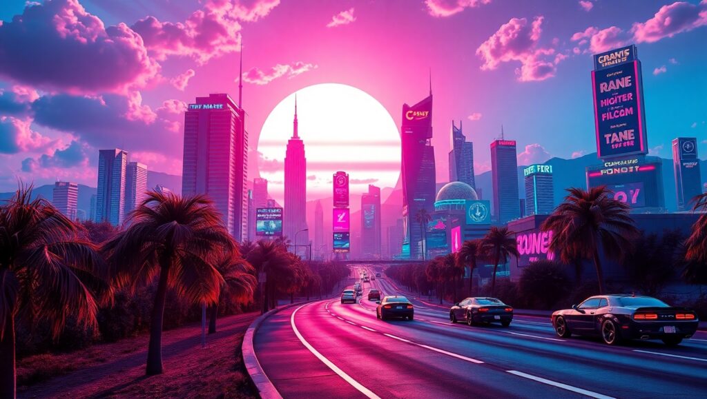 Neon Dreams of the Future – free AI stock image