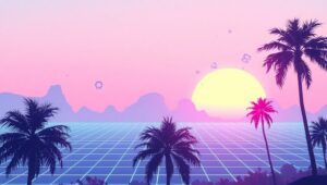 Neon Dreams of the Past y0d – free AI stock image