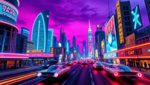 Neon Dreams of Tomorrow 28H – free AI stock image