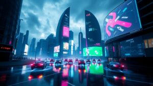 Neon Dreams of Tomorrow 79e – free AI stock image
