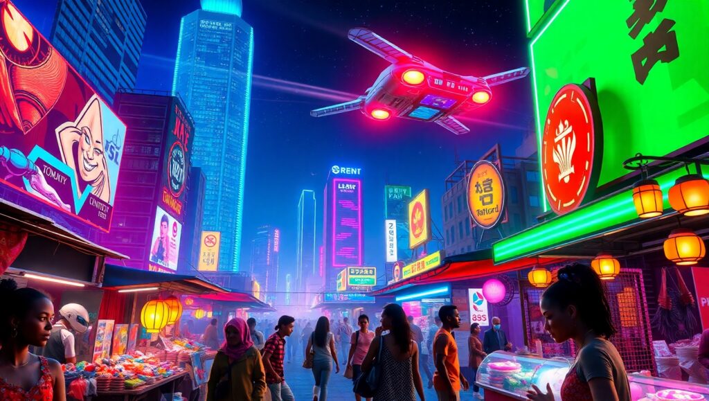 Neon Dreams of Tomorrow’s – free AI stock image