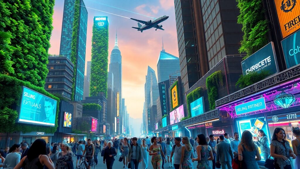 Neon Gardens of the Future – free AI stock image