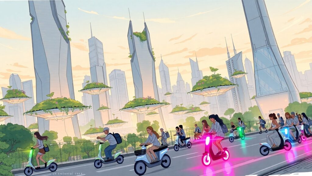 Neon Gardens of Tomorrow UMD – free AI stock image
