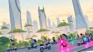 Neon Gardens of Tomorrow UMD – free AI stock image